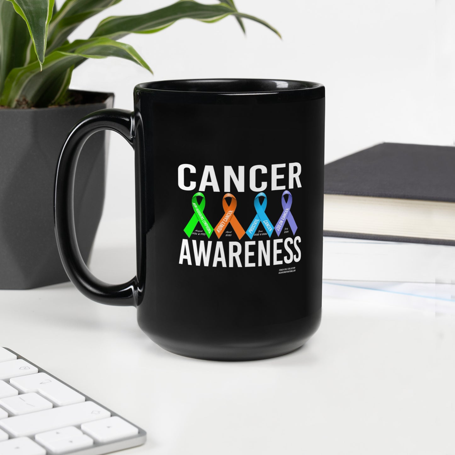 Coach Cole Cancer Awareness Black Glossy Mug