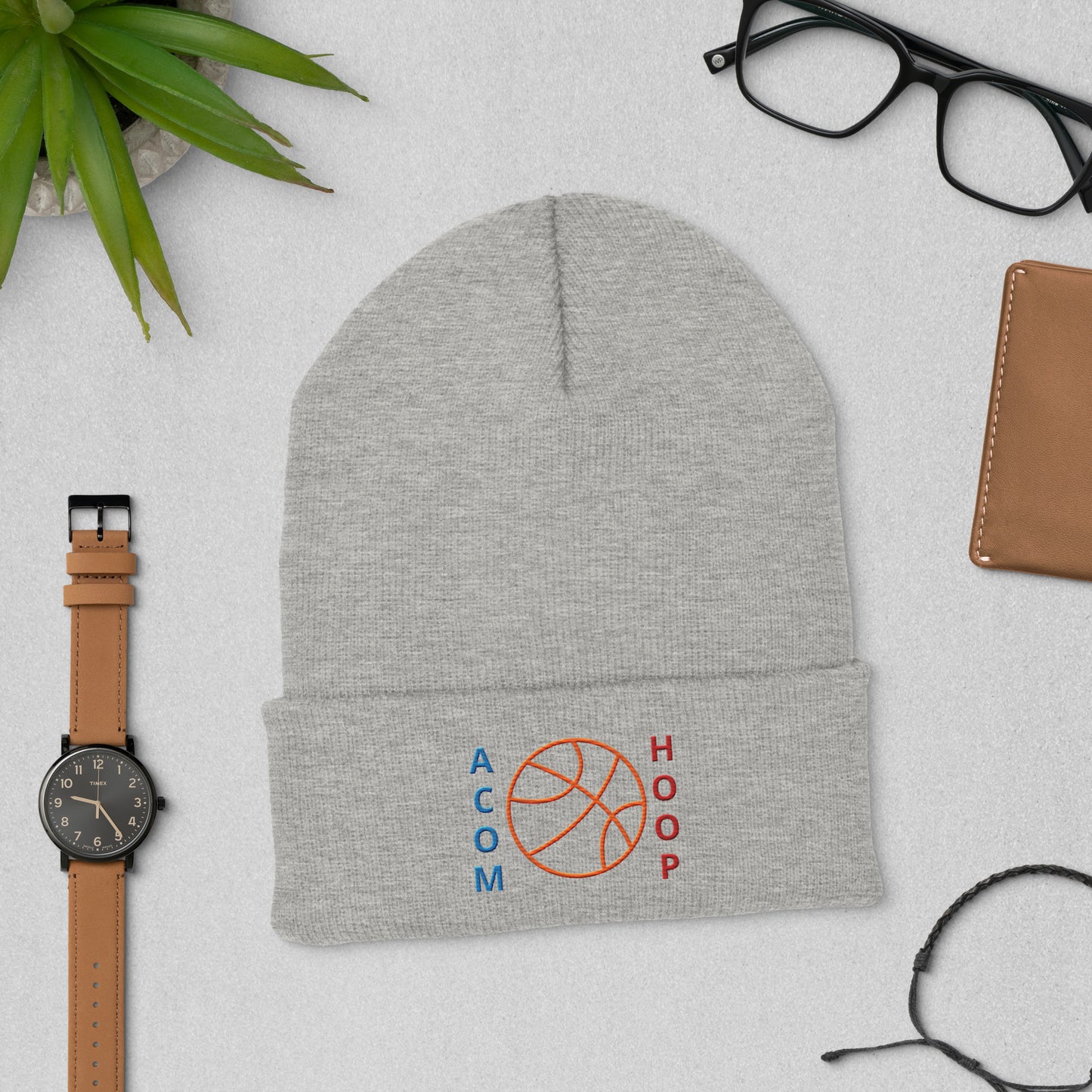 A CUP OF MOTIVATION HOOPS Cuffed Beanie