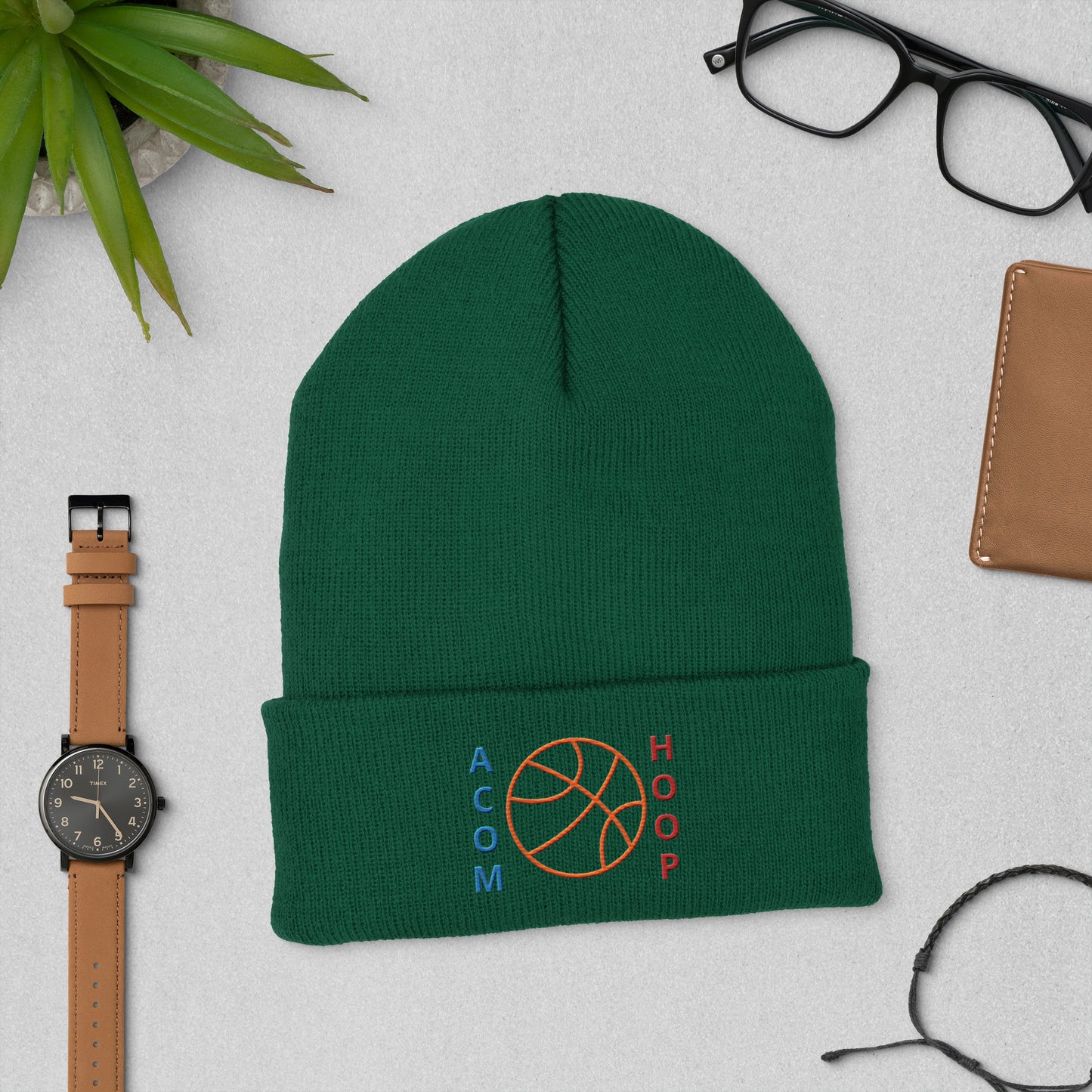 A CUP OF MOTIVATION HOOPS Cuffed Beanie