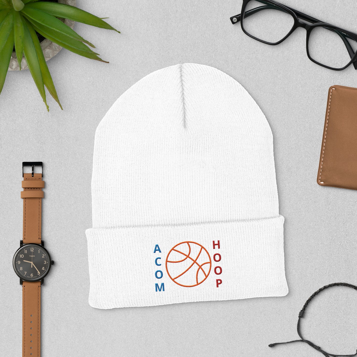 A CUP OF MOTIVATION HOOPS Cuffed Beanie