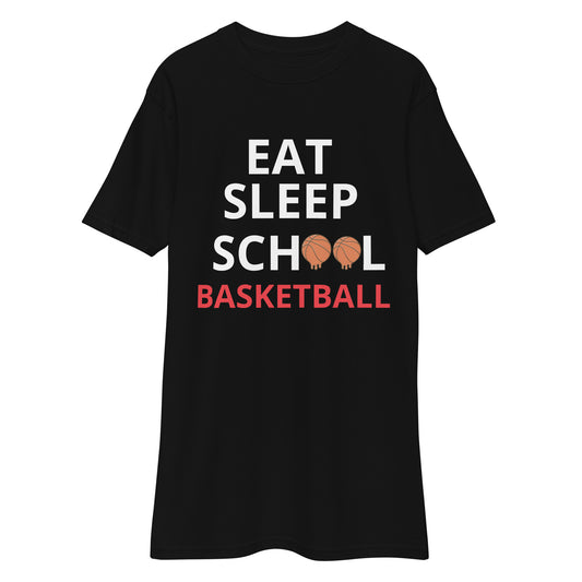 Eat Sleep School Basketball Men’s premium heavyweight tee