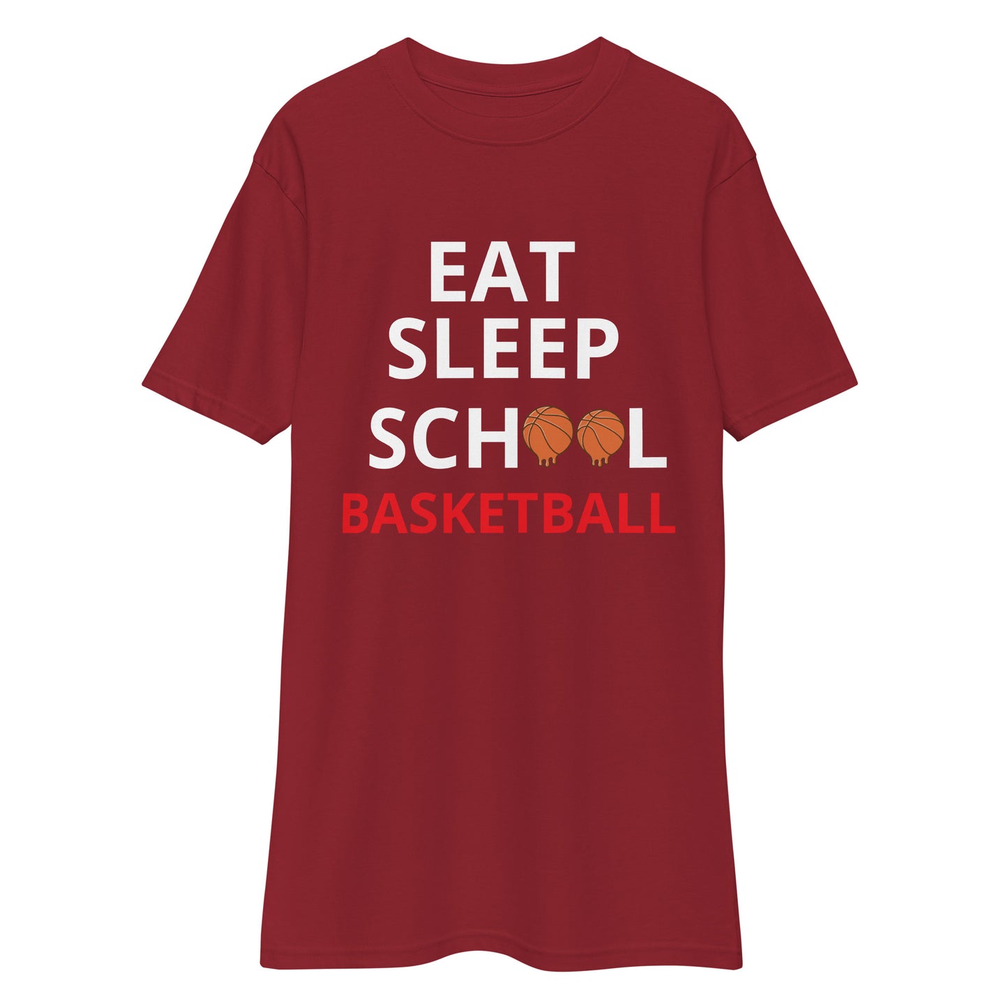 Eat Sleep School Basketball Men’s premium heavyweight tee