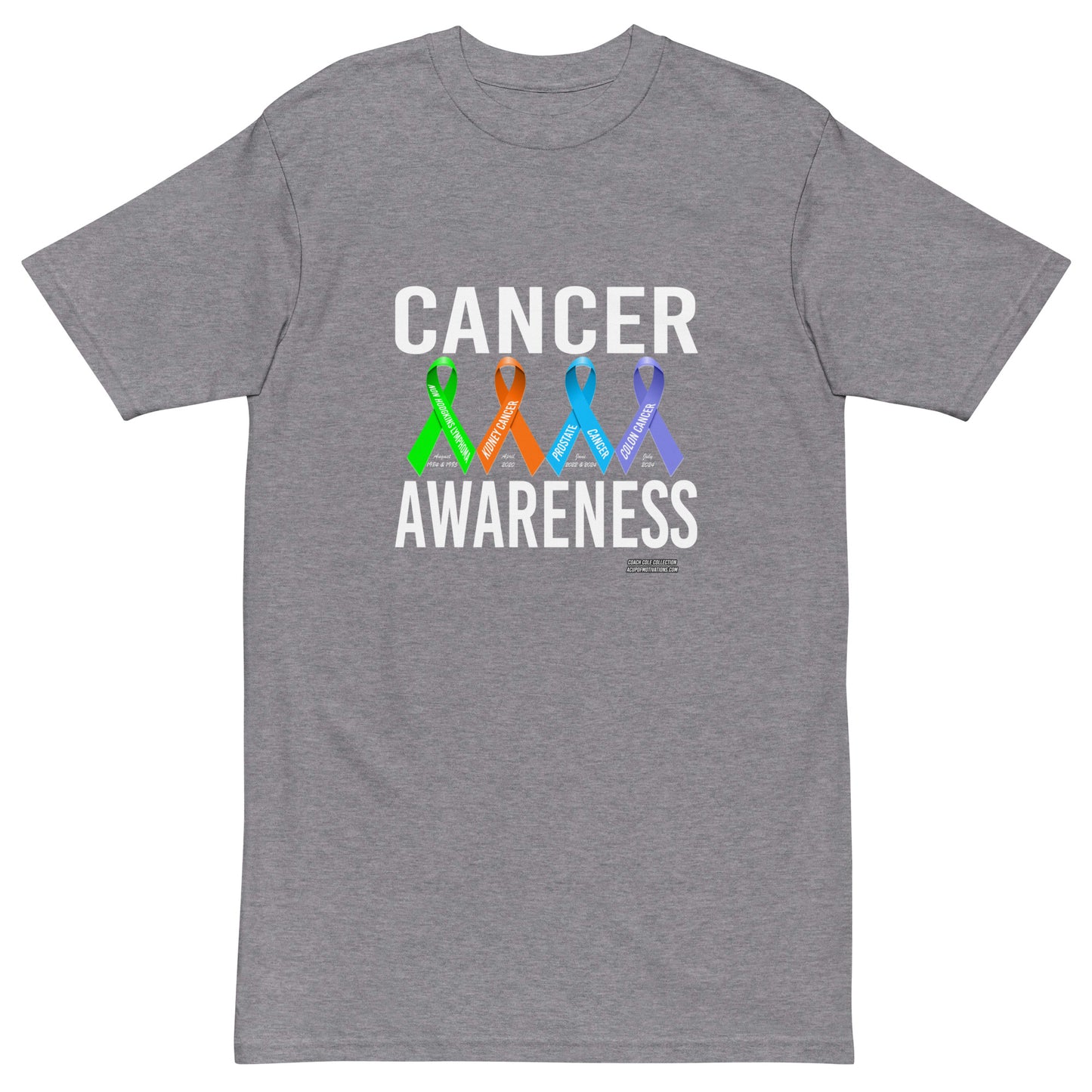 Coach Cole Cancer Awareness Men’s premium heavyweight tee