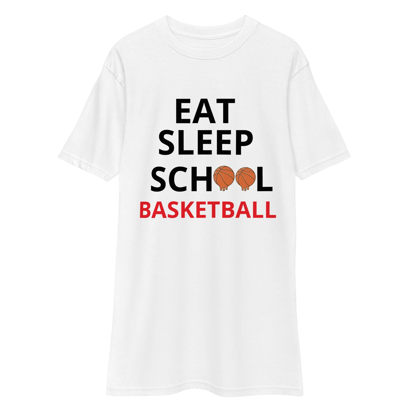 Eat Sleep School Basketball Men’s premium heavyweight tee