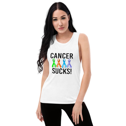 Coach Cole Cancer Sucks Ladies’ Muscle Tank